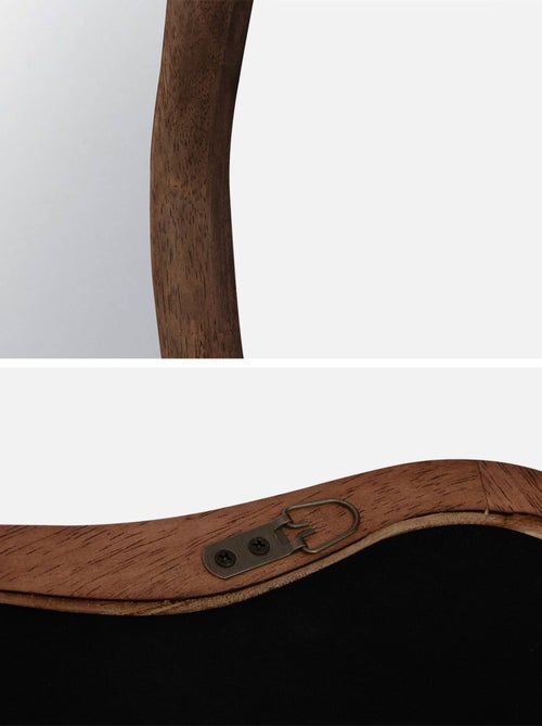 Miroir organique bois d'hévéa Austin - Kiabi