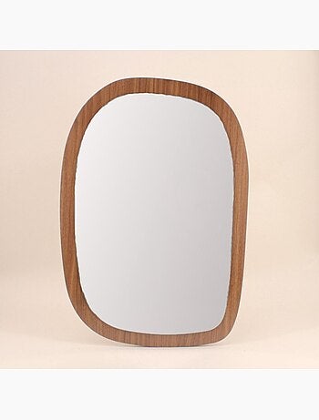 Miroir organique contour bois 45x65cm