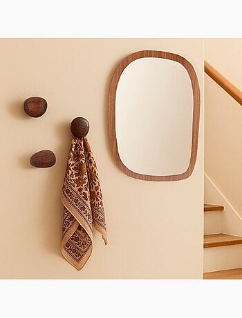 Miroir organique contour bois 45x65cm