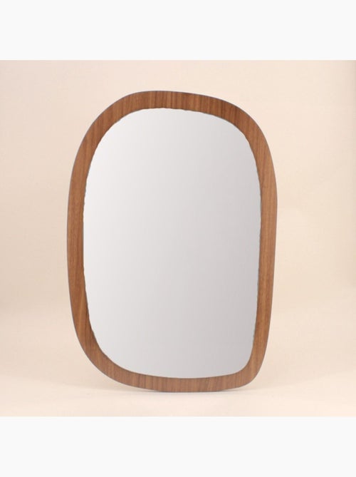 Miroir organique contour bois 45x65cm - Kiabi