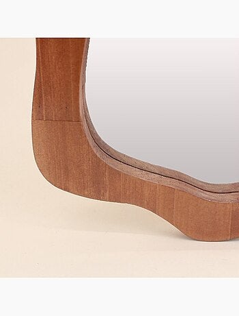 Miroir organique contour bois 50x30cm