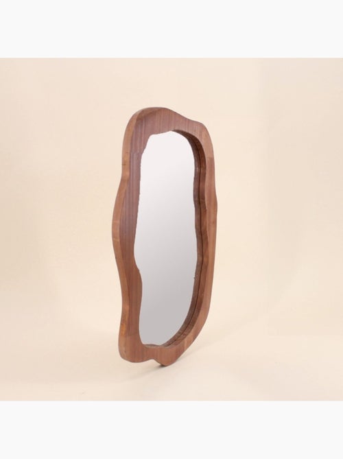 Miroir organique contour bois 50x30cm - Kiabi