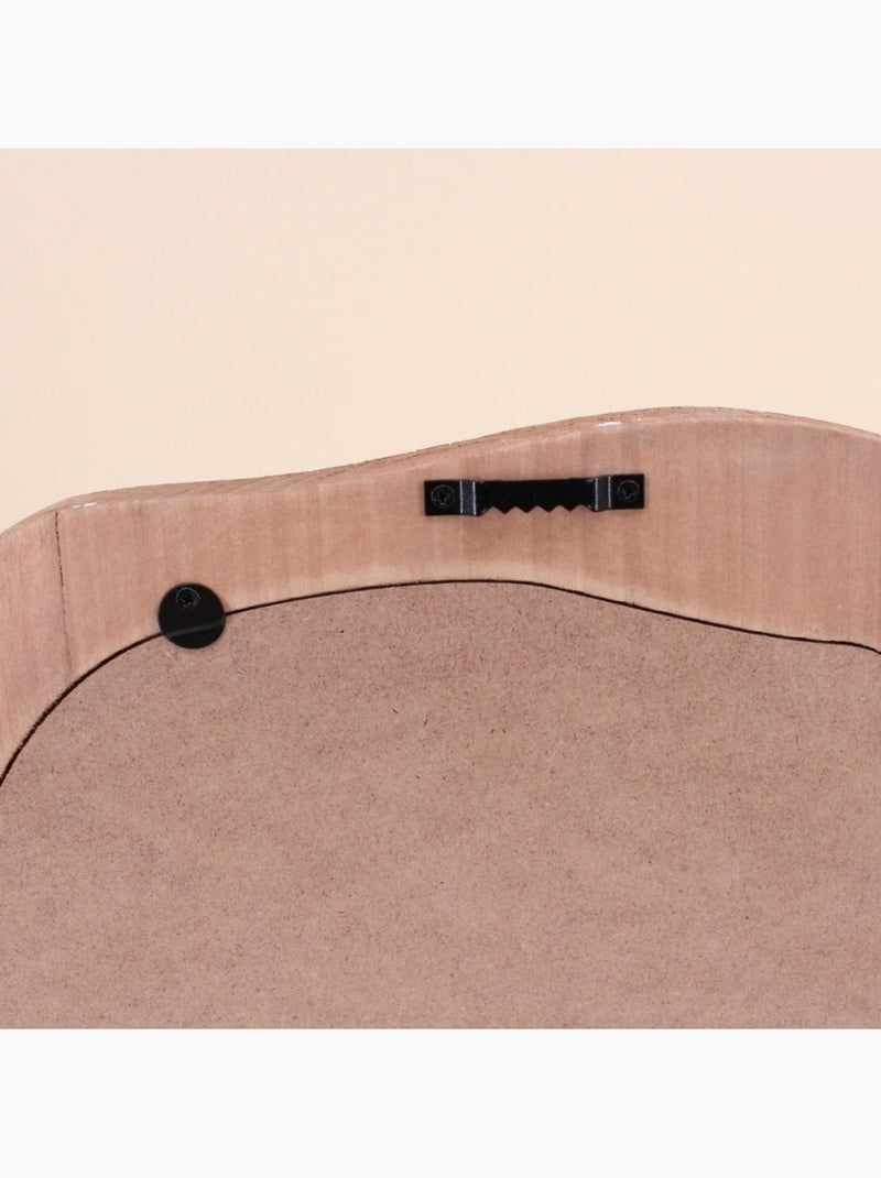 Miroir organique contour bois 50x30cm Beige - Kiabi