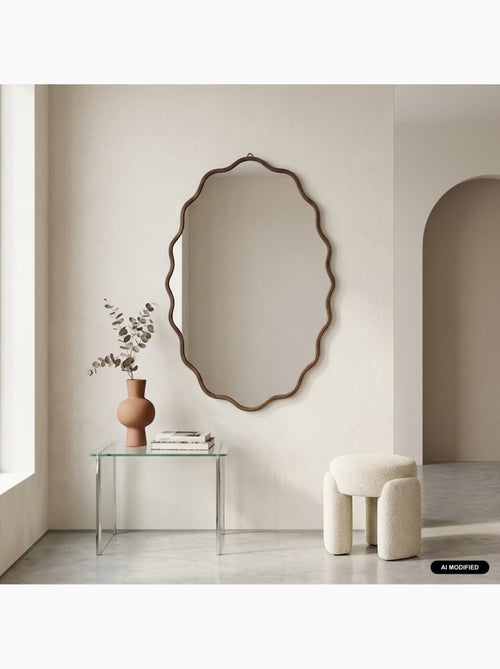Miroir organique décor bois 90cm bruno - Kiabi Miroir organique décor bois 90cm bruno - Kiabi