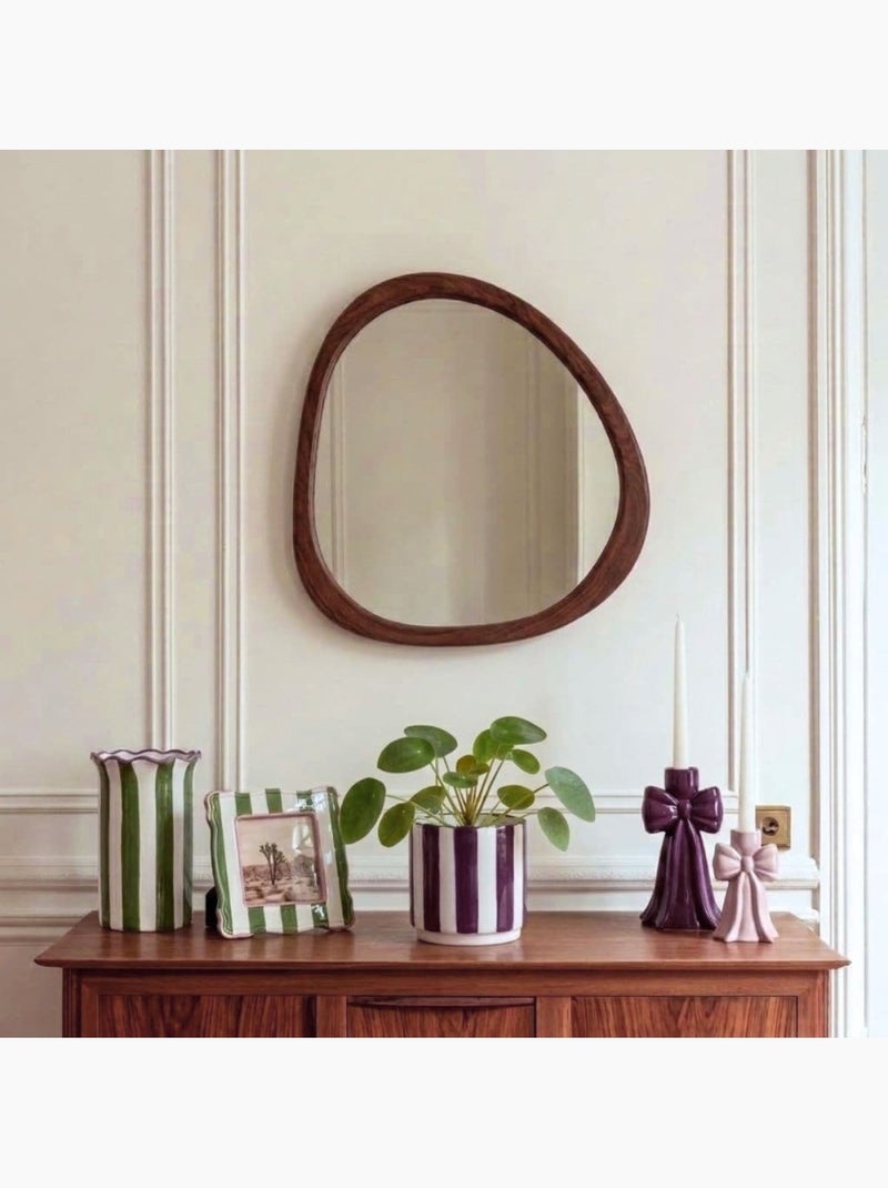 Miroir organique en bois 44x48 cm Marron - Kiabi
