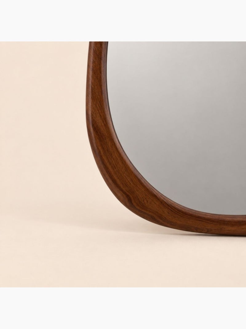 Miroir organique en bois 44x48 cm Marron - Kiabi
