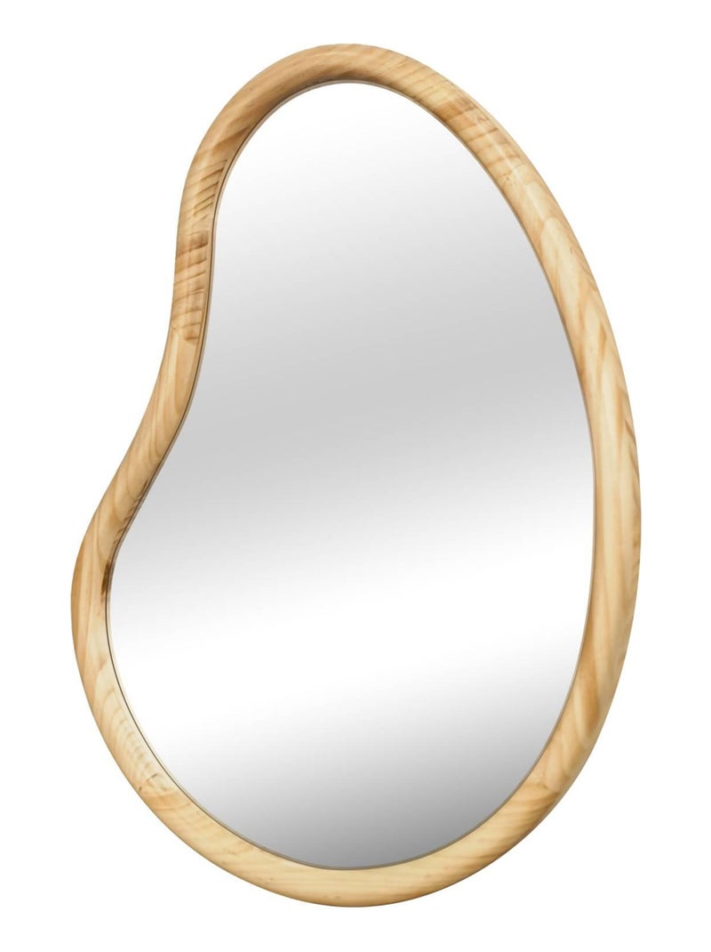 Miroir organique en bois de sapin 65cm Jacob Marron clair - Kiabi