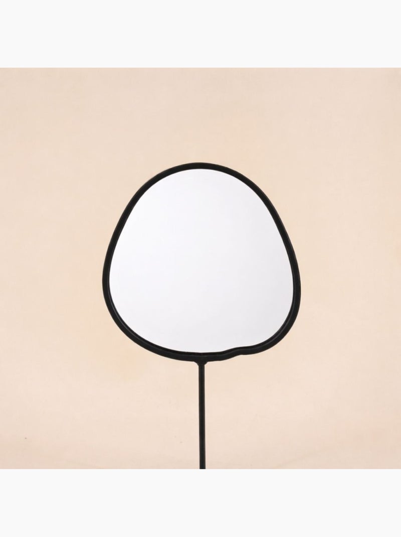 Miroir organique en métal sur pied 25cm Noir - Kiabi
