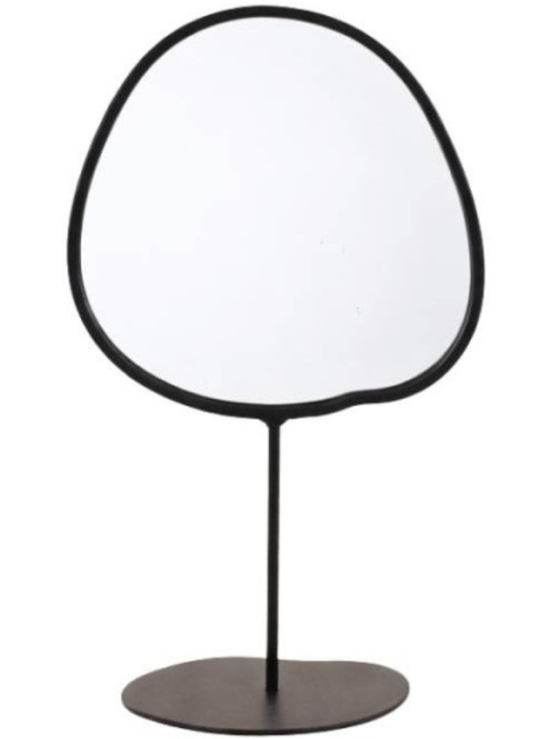 Miroir organique en métal sur pied 25cm Noir - Kiabi