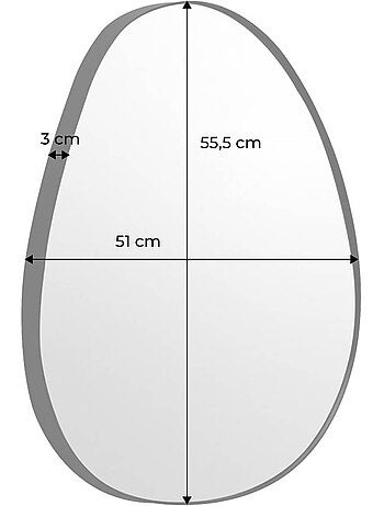 Miroir organique métal 55,5cm harper