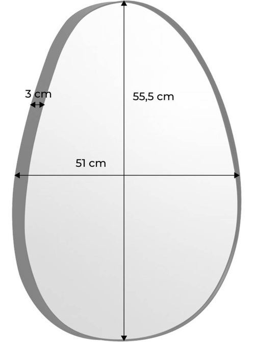 Miroir organique métal 55,5cm harper - Kiabi Miroir organique métal 55,5cm harper - Kiabi