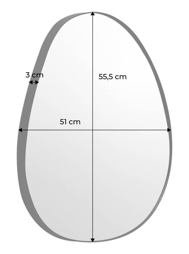 Miroir organique métal 55,5cm Harper Noir - Kiabi