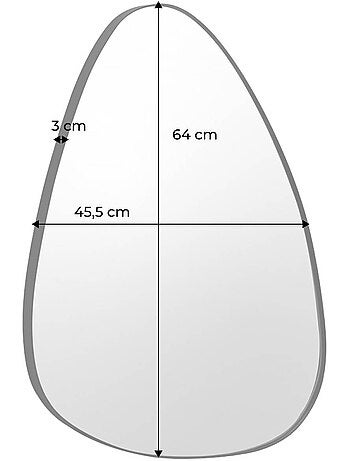 Miroir organique métal 64cm harvey