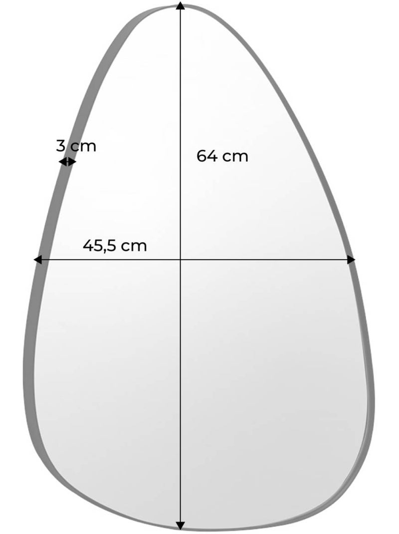 Miroir organique métal 64cm harvey N/A - Kiabi