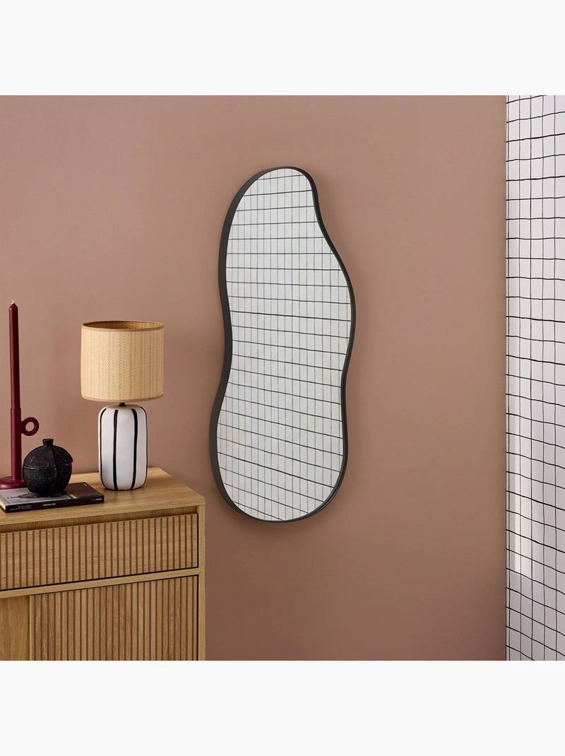 Miroir organique métal 70cm Harlow Noir - Kiabi