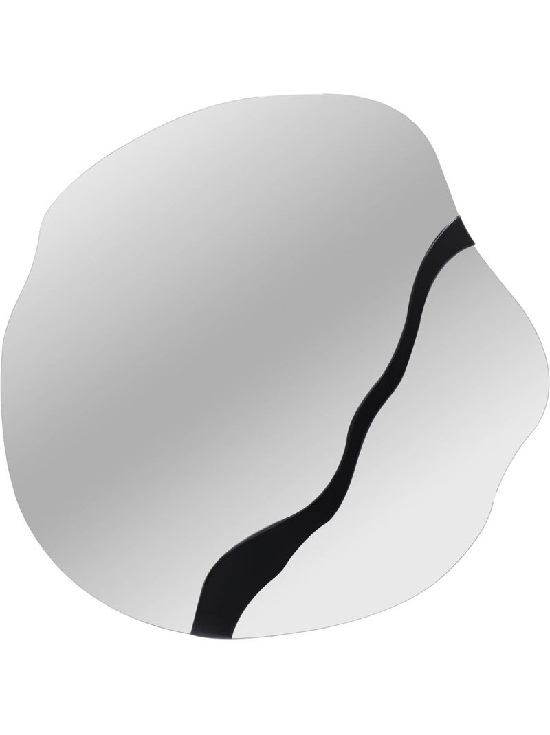Miroir organique motif bois 74,5cm vano Noir - Kiabi