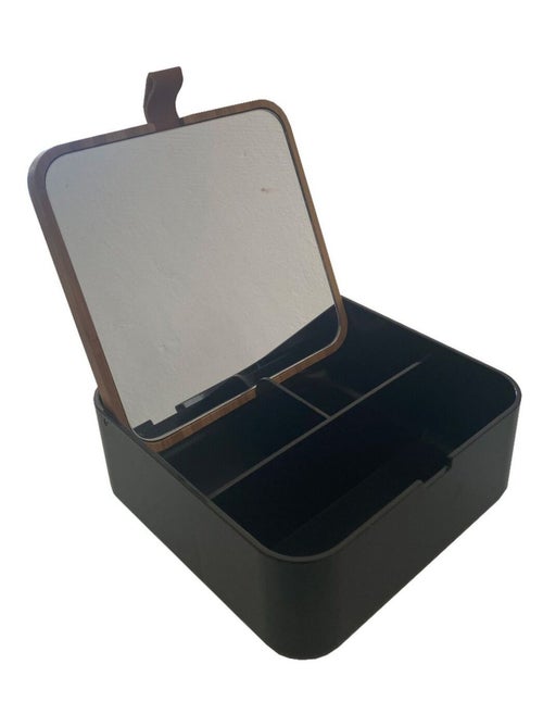 Miroir organiseur à bijoux en bambou - Kiabi