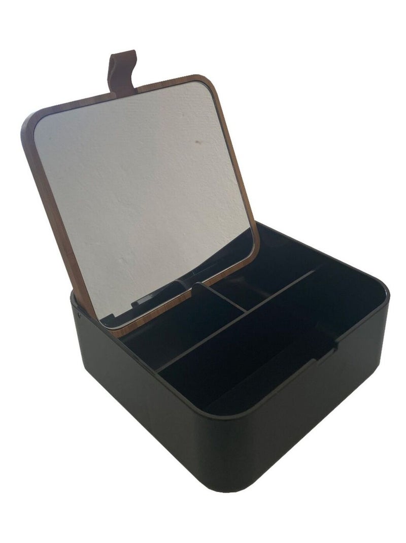 Miroir organiseur à bijoux en bambou Noir - Kiabi