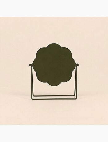 Miroir orientable rond ondulé vert 28cm