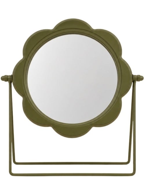 Miroir orientable rond ondulé vert 28cm - Kiabi