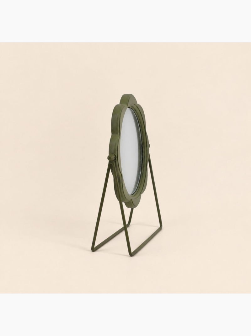 Miroir orientable rond ondulé vert 28cm Vert - Kiabi