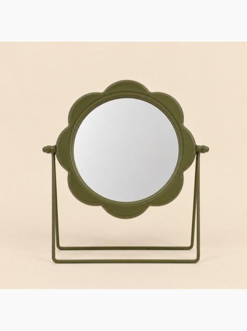 Miroir orientable rond ondulé vert 28cm - Kiabi