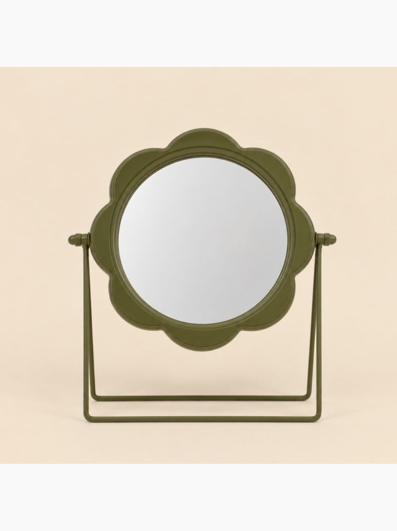 Miroir orientable rond ondulé vert 28cm Vert - Kiabi