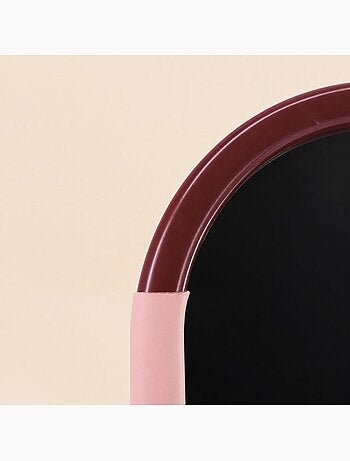 Miroir ovale bordeaux et rose 50x35cm