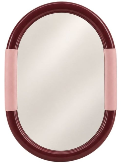 Miroir ovale bordeaux et rose 50x35cm - Kiabi Miroir ovale bordeaux et rose 50x35cm - Kiabi