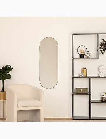 Miroir ovale cadre en métal 112cm SELENA