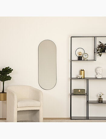 Miroir ovale cadre en métal 112cm SELENA
