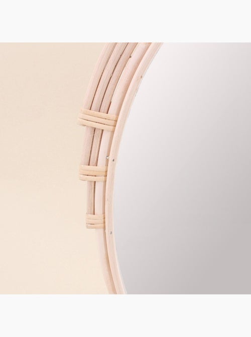 Miroir ovale contour rotin 46x36cm - Kiabi