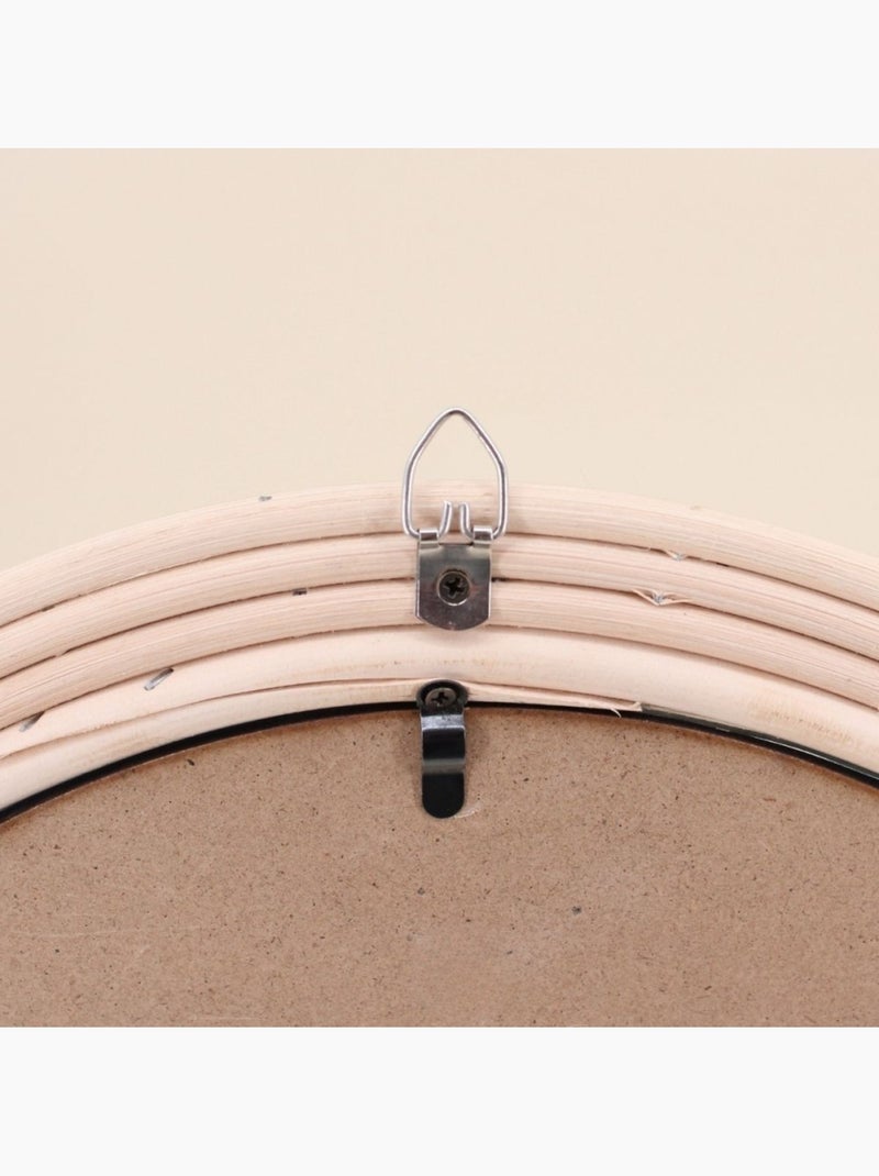 Miroir ovale contour rotin 46x36cm Beige - Kiabi