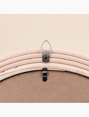 Miroir ovale contour rotin multirangs 46x36cm