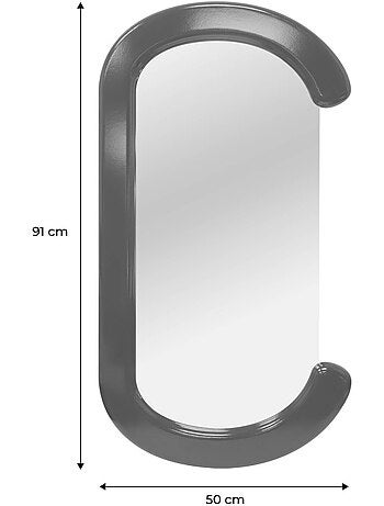 Miroir ovale décor bois 91cm link