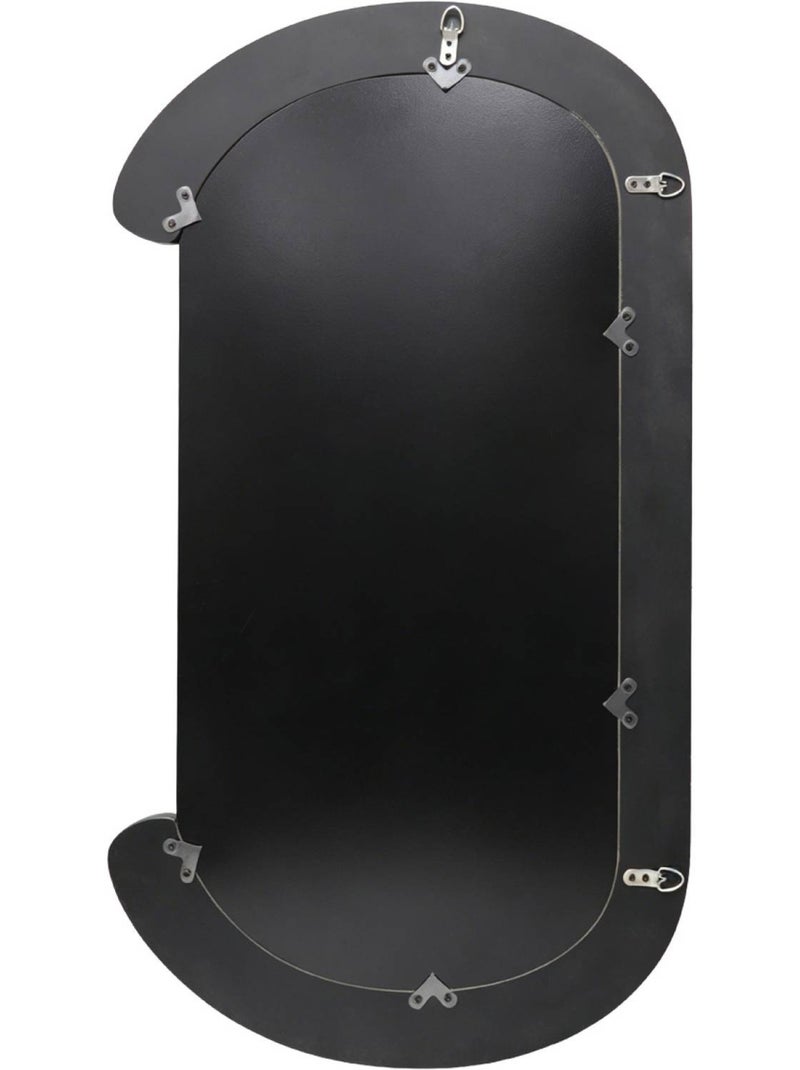 Miroir ovale décor bois 91cm link Noir - Kiabi