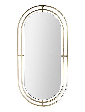 Miroir ovale design en métal et verre