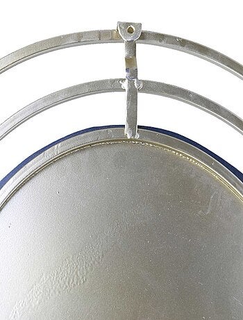 Miroir ovale design en métal et verre
