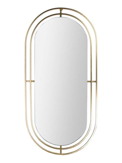Miroir ovale design en métal et verre - Kiabi