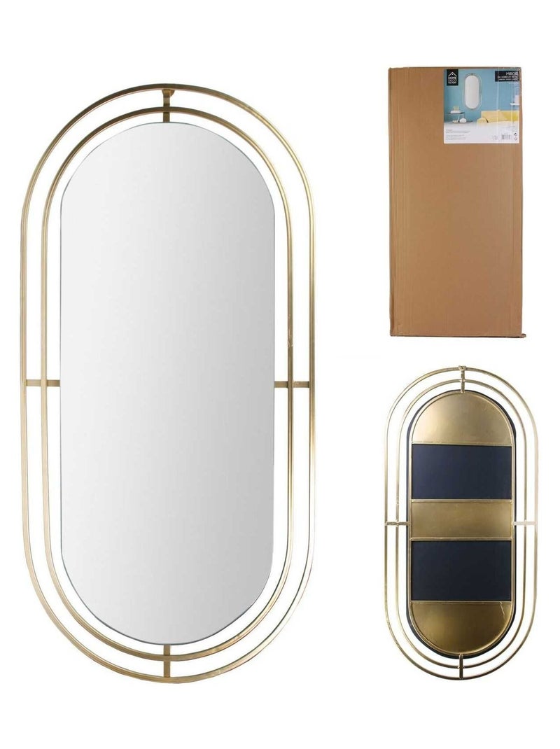Miroir ovale design en métal et verre Doré/or - Kiabi