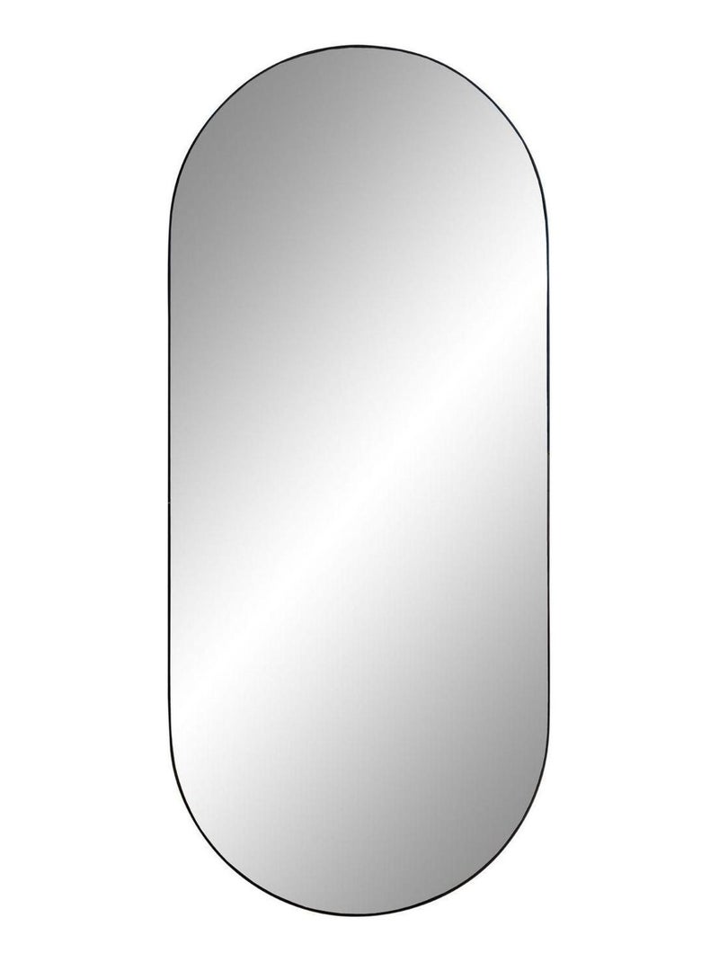 Miroir ovale en acier noir 35 x 80 cm - House Nordic Noir mat - Kiabi
