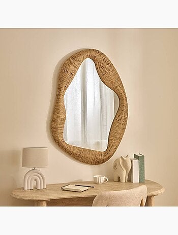 Miroir ovale en osier sanoa