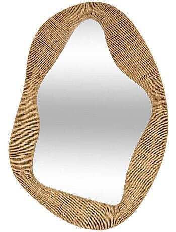 Miroir ovale en osier sanoa