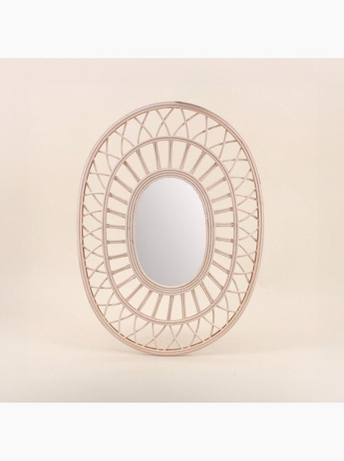 Miroir ovale en rotin 58x42cm - Kiabi Miroir ovale en rotin 58x42cm - Kiabi