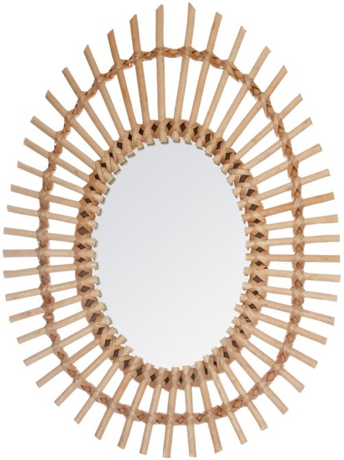 Miroir ovale en saule tressé IRMA - Kiabi