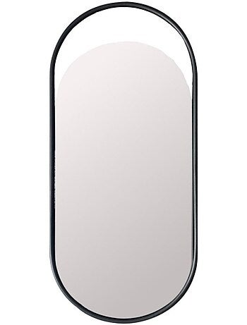 Miroir ovale métal noir 50x22cm