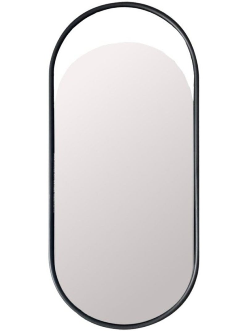 Miroir ovale métal noir 50x22cm Noir - Kiabi