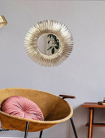 Miroir plumes dorées D53