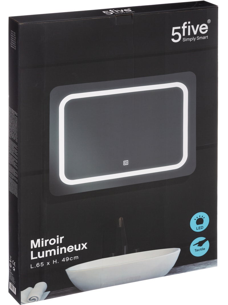 Miroir rectangle à led Argent - Kiabi