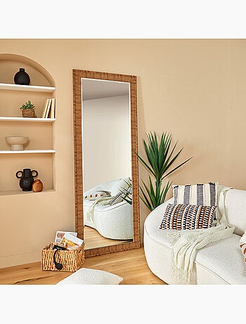 Miroir rectangulaire 195x72cm effet bois thea